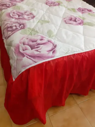 Cubrecama matrimonial flores