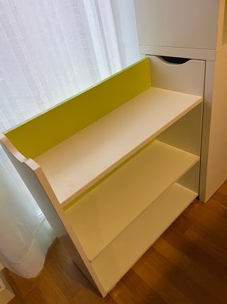 Cabezal de cama 90 cms madera blanca con deposito