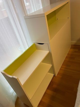 Cabezal de cama 90 cms madera blanca con deposito