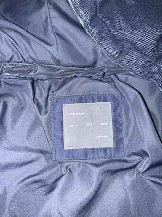 Abrigo acolchado azul marino Zara Talla M