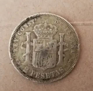 Moneda 2 Pesetas Alfonso XII 1882
