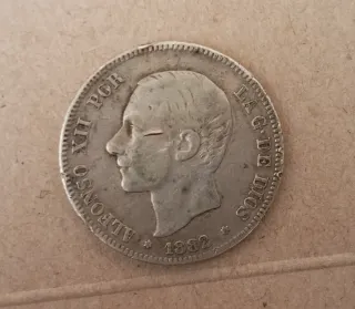 Moneda 2 Pesetas Alfonso XII 1882