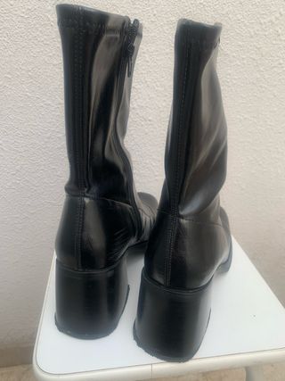 Botín piel sintética tacón plataforma mujer T.39