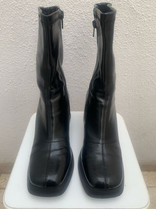 Botín piel sintética tacón plataforma mujer T.39