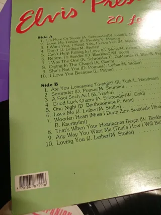 Vinilo LP Elvis Presley 20 Love Songs