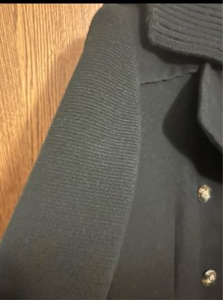 Caban in panno e maglia di lana nero