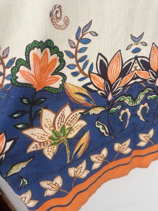 Kimono largo floral estilo boho – lino