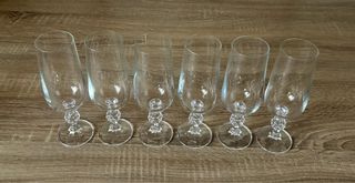 Set 6 Copas Champagne Vintage Tallo Facetado