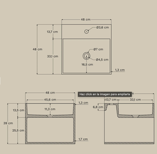 Lavabo de piedra Olympus beige/gris