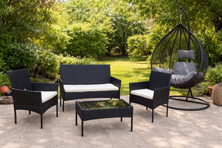 Conjunto de jardín negro y balancín - OFERTA