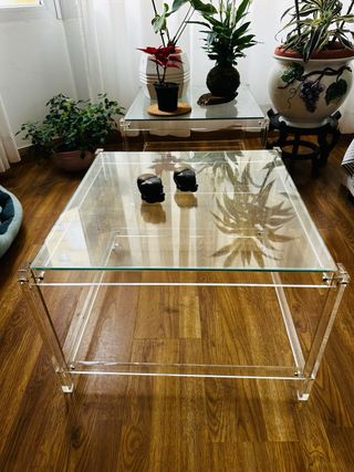 Juego 2 Mesas Auxiliares metracrilato y Cristal