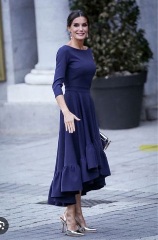 Vestido invitada Miphai verde azulado