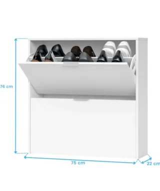 Zapatero blanco de 2 puertas