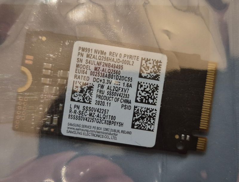 SSD Samsung 250GB M.2 NVMe PM991 M.2 2230
