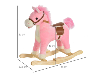 Caballo balancín HOMCOM rosa con música