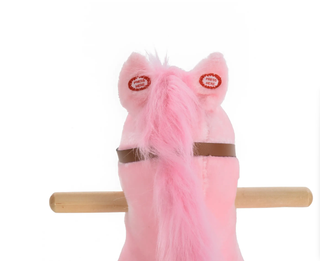 Caballo balancín HOMCOM rosa con música