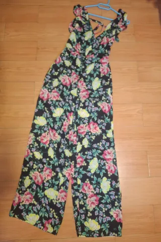 Mono Palazzo Bershka Estampado Flores Talla S