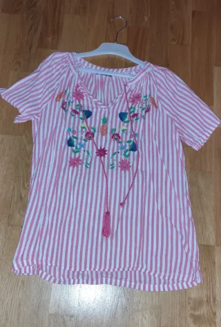 Camiseta Rayas Rosas Tex Talla S