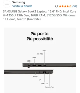 SAMGUNG PC BOOK 3 I7 12 generación táctil teclado