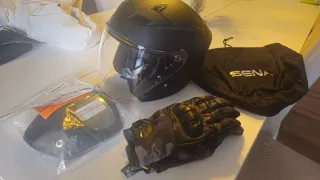 Casco Moto Abierto Sena Outstar XL Negro