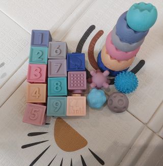 Juego apilables silicona Montessori 22 piezas