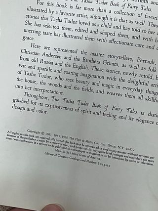 Livro Raro 1969 "The Tasha Tudor Book of Fairy Tal