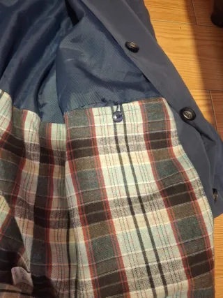 Abrigo azul con cuello de pelo