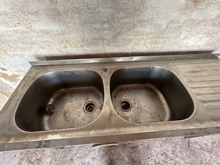 Fregadero doble acero inoxidable con escurridor