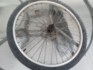 Rueda bici delantera con disco y bloqueo