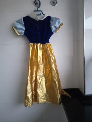 Disfraz infantil princesa dorado y azul