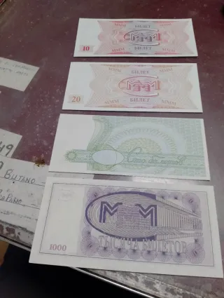 Billetes rusos MMM 10, 20, 100, 1000