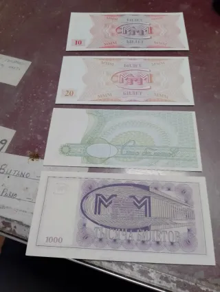 Billetes rusos MMM 10, 20, 100, 1000