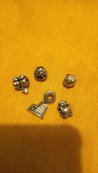 Lote 5 Charms Pandora Plata