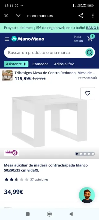 Mesita auxiliar blanca