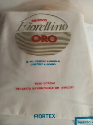 Lenzuolo Fiorellino ORO Puro Cotone Matrimoniale