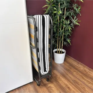 Cama Plegable 80x190 con Colchón y ruedas