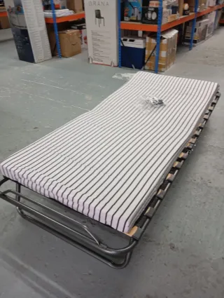 Cama Plegable 80x190 con Colchón y ruedas