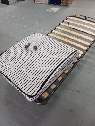 Cama Plegable 80x190 con Colchón y ruedas