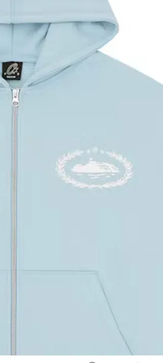 Sudadera Corteiz Azul con Cremallera y capucha