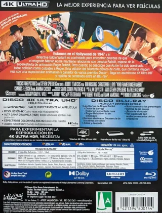 Who framed Roger Rabbit Steelbook 4K Precintada