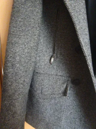 Abrigo tweed gris hombre talla 48