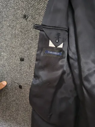 Abrigo tweed gris hombre talla 48