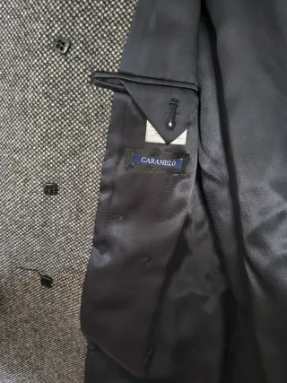 Abrigo tweed gris hombre talla 48