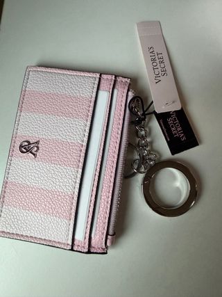 Tarjetero llavero de Victoria’s Secret Rayas Nuevo