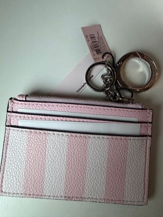 Tarjetero llavero de Victoria’s Secret Rayas Nuevo