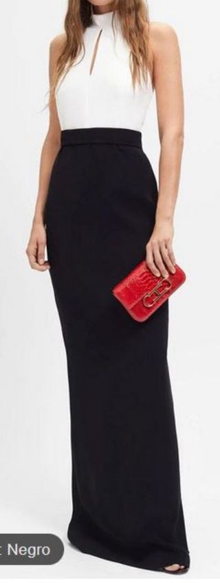 Vestido Fiesta Carolina Herrera Blanco y Negro