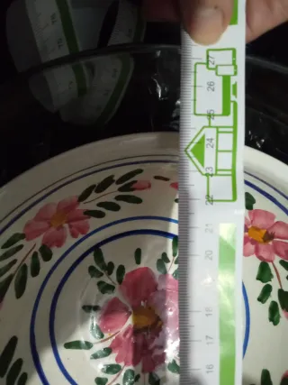 Bol grande cerámica vintage flores