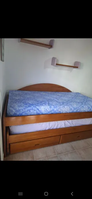 Dormitorio juvenil madera roble cama nido