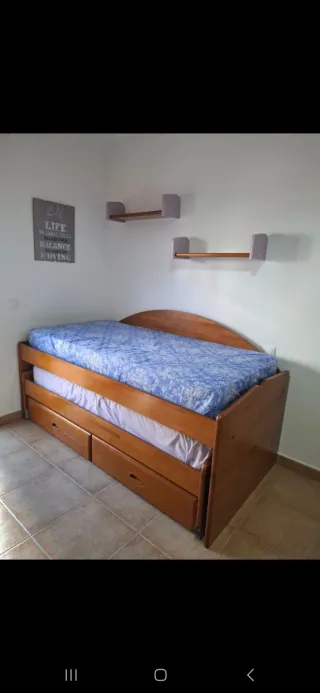 Dormitorio juvenil madera roble cama nido