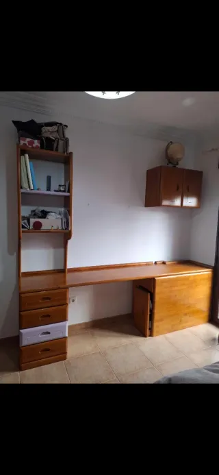 Dormitorio juvenil madera roble cama nido